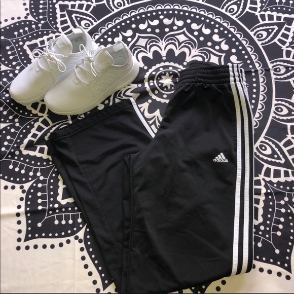 Black & White Three Stripe Adidas Sweats - Picture 2 of 4